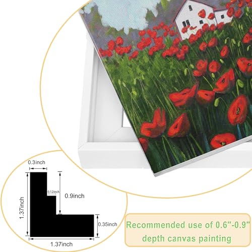 Image of 11x14 Canvas Floater Frame with 0.6 inch-0.9 inch Deep, Canvas Floating Frame for Oil Painting, Art Prints Artwork Frames(11 inchx14 inch,White)