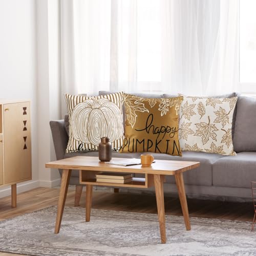 Heirloom Haven HH-ST554M1P1 Hello Autumn Pumpkin Maple Leaf Throw Pillow Covers 18X18 Set Of 4 thumb #4