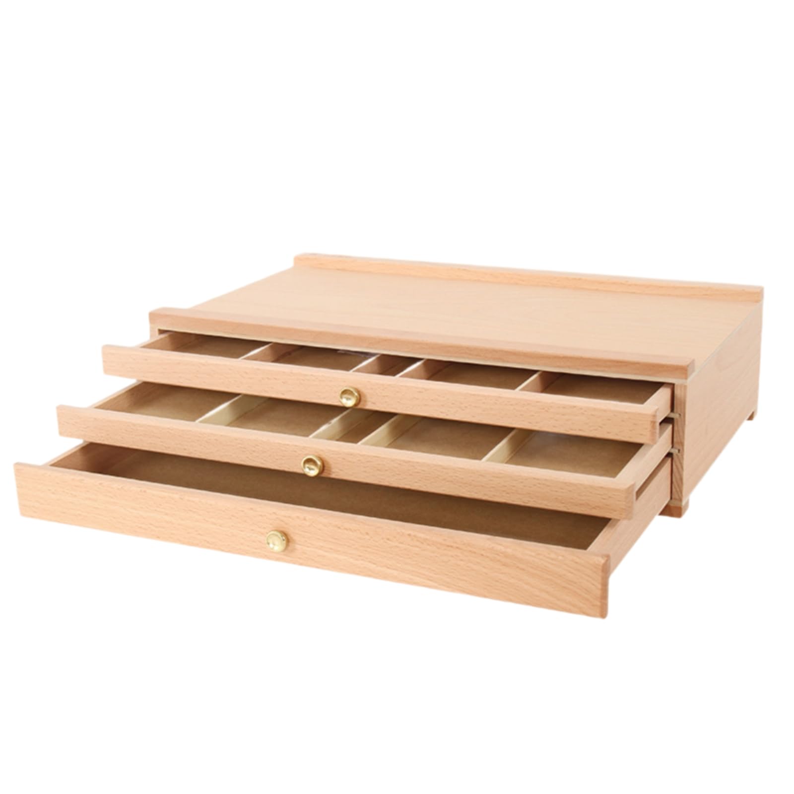 Scatola in Legno con Cassetti Multiuso |, Pratico, Scatola Portaoggetti con Cassetti, per Scrivania, Hobbisti, Studenti, 3 Strati