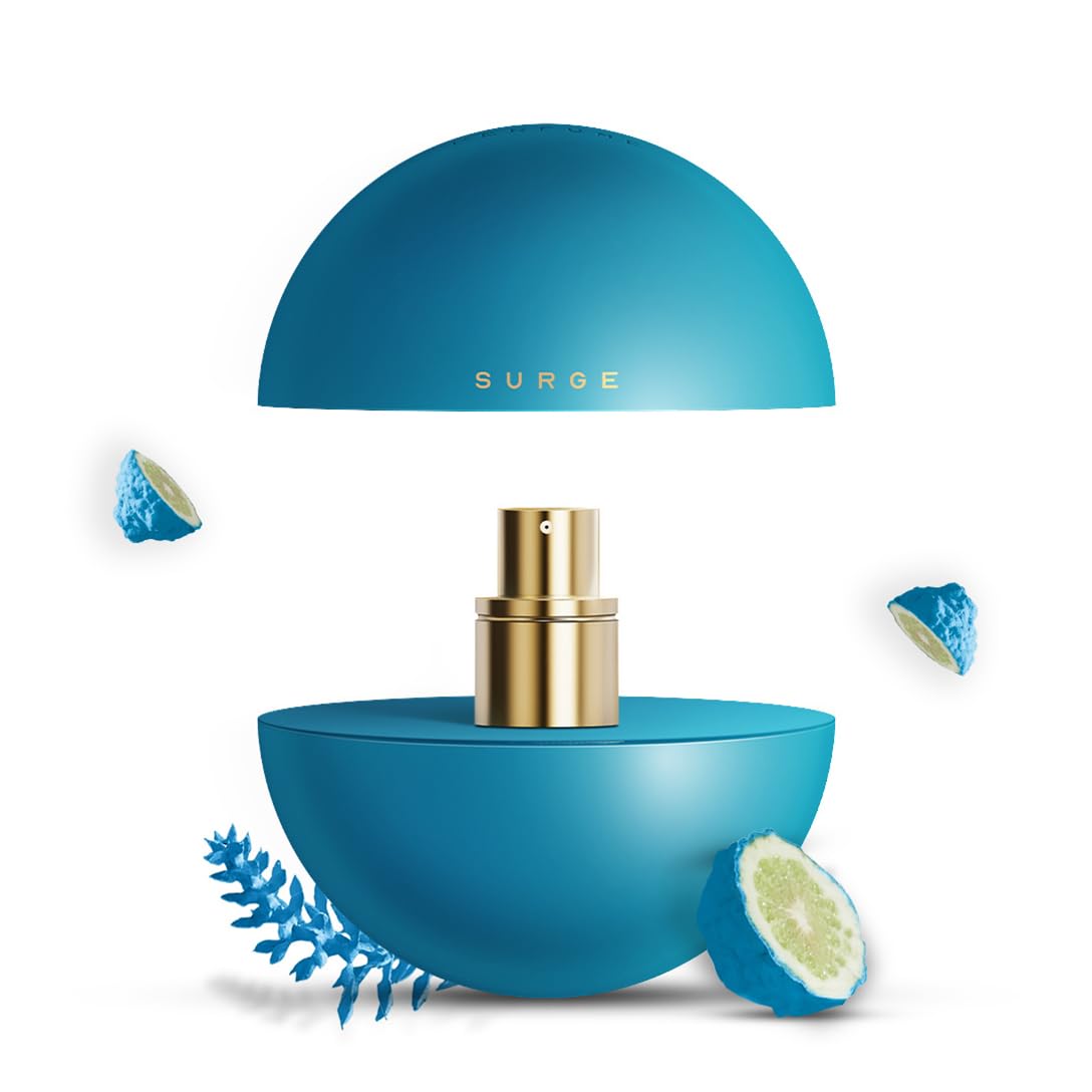 Eze SURGE Eau De Parfum for Men 75ml – Premium Long Lasting Luxury Fragrance with a Masculine Scent Blend of Bergamot, Pink Pepper, Lavender, Vetiver, Patchouli, Ambroxan & Cedar – Gift for Him