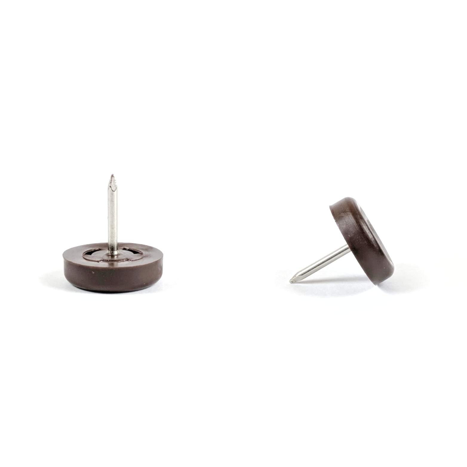 Keay Vital Parts Brown Furniture Sliders - Nail-In Plastic Premium Quality Glides ( - 20Mm Round, See 2Nd Image For Dimensions - Pack Of 12) By Made In Germany