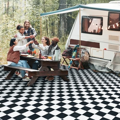 9x18 Checkerboard Reversible Outdoor Rug