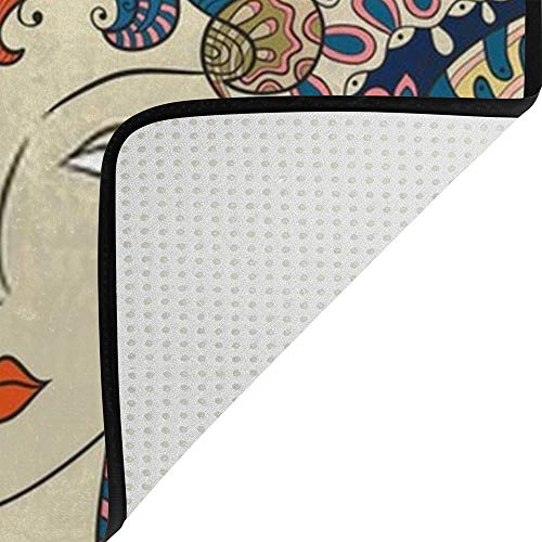 Tapis zen-doodle art coloré pour réchauffer un sol de salon moderne
