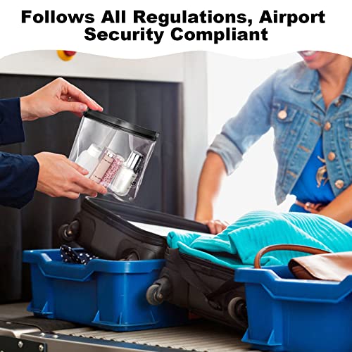 Aucuu 1L Flugzeug Beutel Flüssigkeiten,20x20cm Kulturbeutel Transparen Reise Kosmetiktasche,Transparent Kulturtasche,Auslaufsichere Reisekulturbeutel,Flughafensicherheit Zugelassene Flüssigkeitsbeutel