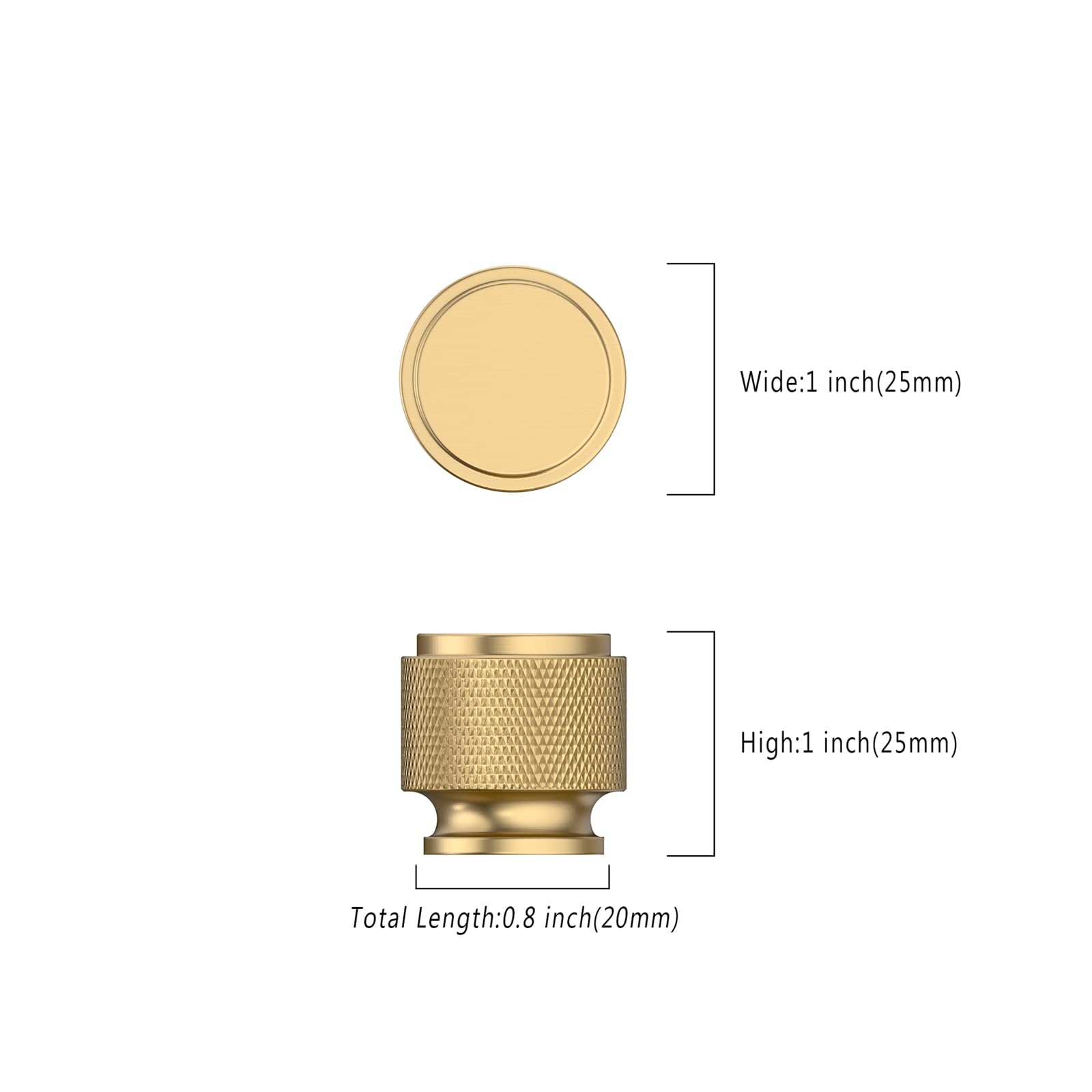 Asidrama 10 Pack Champagne Bronze Zinc Alloy Knurled Dresser Knobs Cabinet Hardware for Dresser Drawers — Amazon image 2