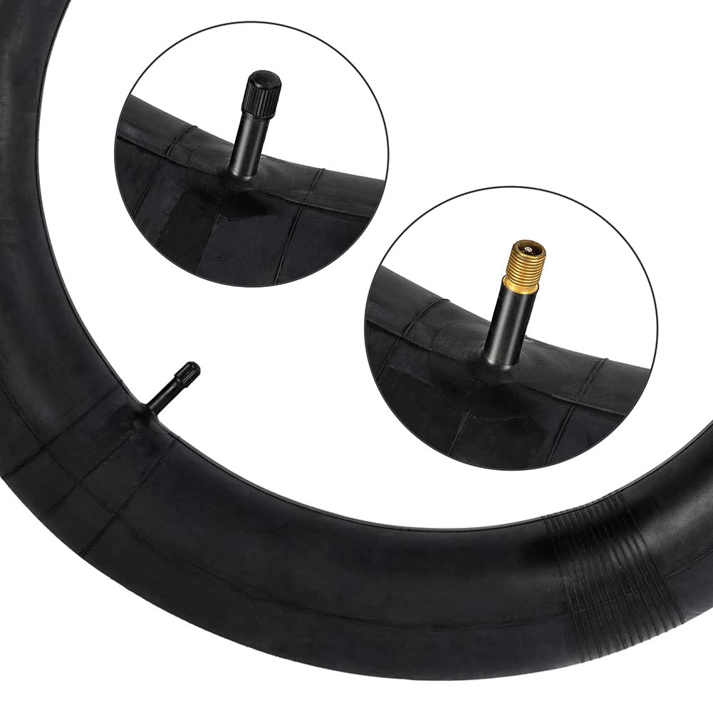 Confezione da 2 camere d'aria per bicicletta, 20 x 3,0 32 mm, valvola Schrader, 50,8 cm, per mountain bike, colore nero
