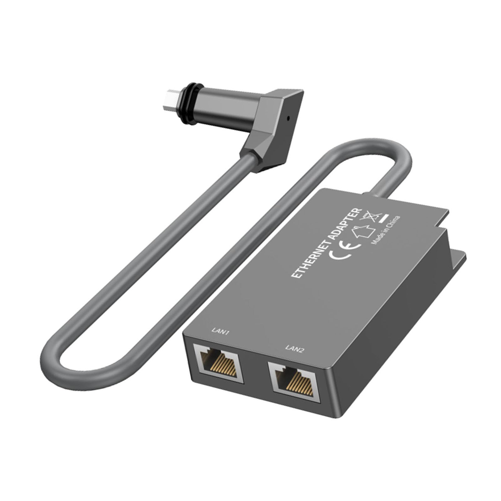 Generic Adattatore Ethernet Satellitare 2 Porte RJ45 Adattatore di Rete Cablata Ad Alta velocità per Dispositivi Compatibili di Seconda Generazione Attivati ​​Grigio