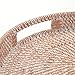Round Rattan Serving Tray Decorative Woven Ottoman Trays with Handles for Coffee Table White (Small 11.8 inch x 2 inch)