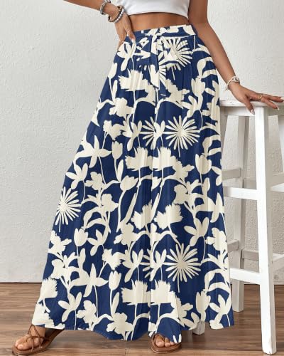 Image of Bsubseach Women Wide Leg Pants Floral Flowy Palazzo Pants