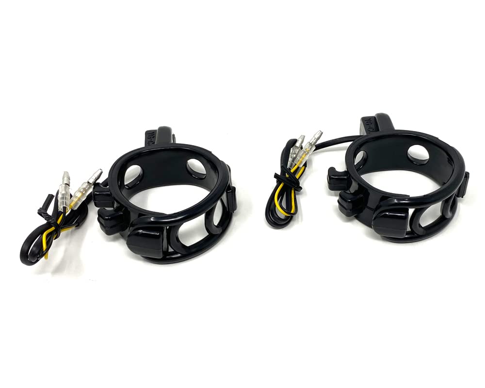 Alchemy Parts Indicatori di direzione a LED per moto Indicatori di direzione con cinghie forcella per forcelle da 35 mm a 55 mm