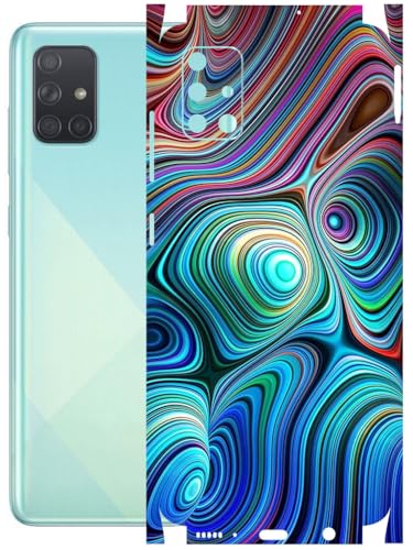 Image of AtOdds - Full Body Back Screen Guard Protector Film - Lamination Wrap Skin Sticker Compatible with Samsung Galaxy A51 | Scratchproof Matte Finish (Water Paint)