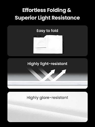 Miniatura 6 de JMGO Pantalla de proyector de 100 pulgadas, soporte 4K3DHDR, antiarrugas, alto contraste, proyección frontal y trasera, fácil configuración para