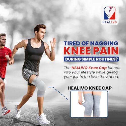 Image of Knee Cap Pair for Pain Relief & Knee Support | Compression Knee Sleeves & Braces for Gym, Sports, Workout, Running, Cycling & Exercise | Men & Women | M