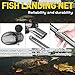 SIWRDTG Heavy Duty Extra Large Aluminum Landing Net - Telescoping Handle (67-100in), 20in Net Opening for Saltwater Fishing