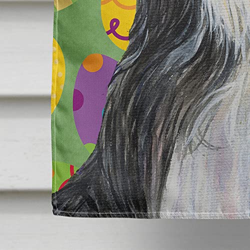 Drapeau Bearded Collie pour célébrer Pâques en couleur et passion canine