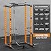 VANSWE Power Cage with LAT Pulldown Attachment, 1200-Pound Capacity Power Rack Full Home Gym Equipment with Multi-Grip Pull-up Bar, Landmine, T bar and Dip Handle