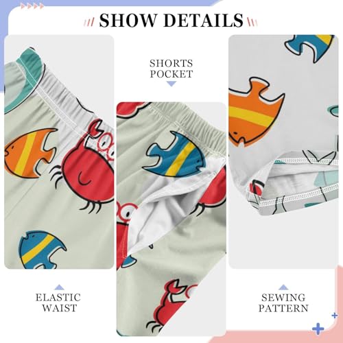 Crab Dolphin Boys Long Pants Soft Trousers Elastic Waist Kids Lounge Bottoms with Pockets S-XL4