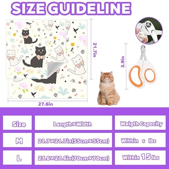27.6 Cat Grooming Wrap, Cat Wrap for Cutting Nails, Medicine, Teeth Brushing, Cat Nail Trimming Restraint, Self-Adhering Cat Swaddle Wrap, Anti-Scratch Anti-Escape L(Within 15lbs)-xsOKDLGm