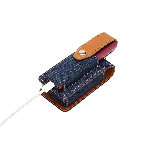 Miniatura 4 de Funda para cigarrillos electrónicos para IQOS ILUMA ONE para IQOS Multi, funda protectora de cuero resistente a los arañazos (azul oscuro)
