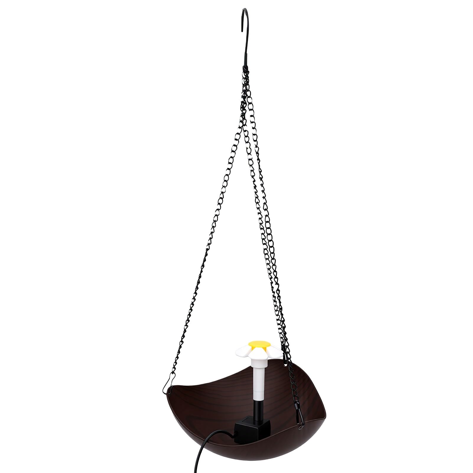 Cryfokt Bebedero Colgante para Aves con Bomba de Fuente Solar, Plato de