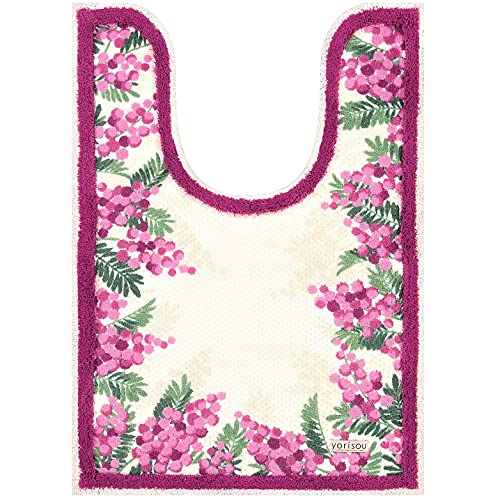 センコー S.D.S ミモザ 耳長 ロング トイレマット 約95×65cm ピンク 花柄 抗菌 防臭 日本製 31865