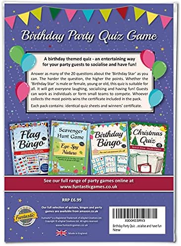 Birthday Party Quiz Game - How well do you know the 'Birthday Star'? Quiz activity for all ages, a great idea to help family and friends socialise and have fun