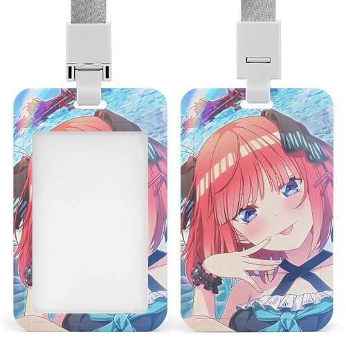 五等分の花嫁 中野二乃 IDカードホルダー 縦型 社員証 カードケース ネームホルダー 名札ホルダーカードケース 防水 吊り下げ パスケース カード入れ 名札ケース 通勤 通学 男女兼用 名刺入れ クリップスト リール付き かわいい 人気 社員証ケース カ