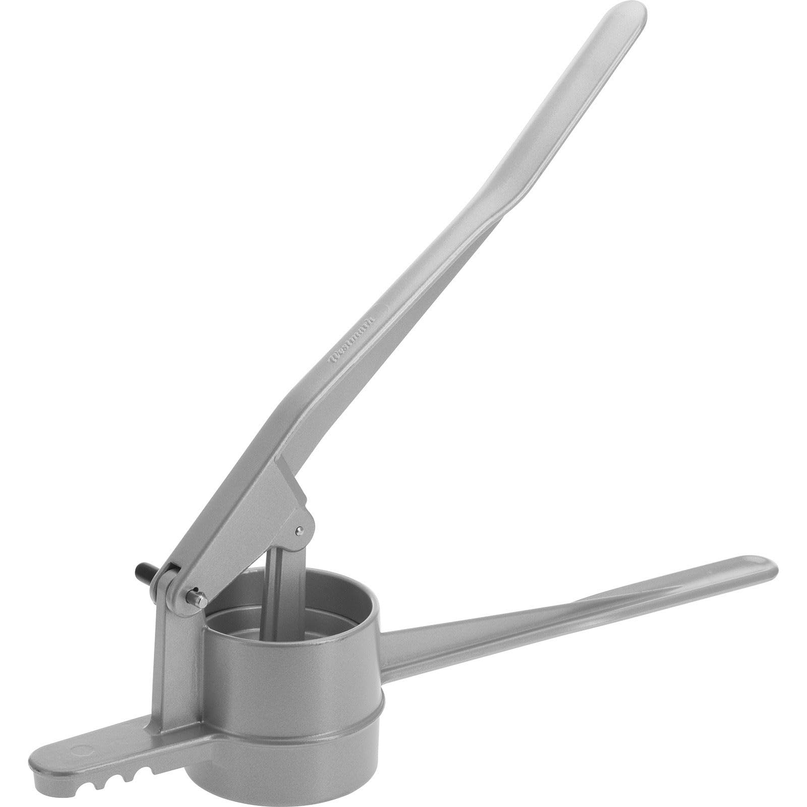 Westmark Prensa para pasta / patatas, Con agujeros redondos, Aluminio fundido a presión, Longitud: 41 cm, Spätzlepress, Plateado, 61102230