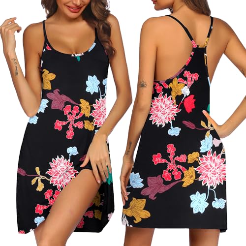Image of Ekouaer Women's Racerback Sleeveless Nightgown