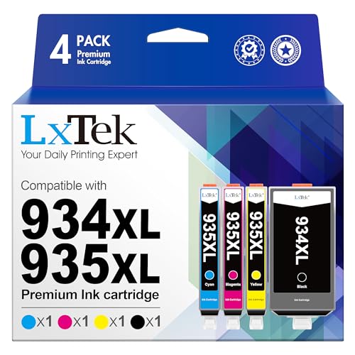 LxTek 934XL 935XL Multipack Compatible para HP 934 935 934 y 935 XL para HP Officejet Pro 6230 para HP Officejet 6820 para HP officejet Pro 6830 Tinta 934xl (Pack de 4)