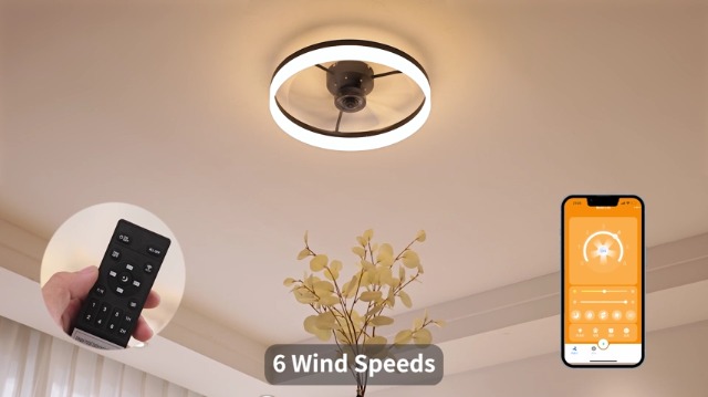MOSSCO Ventilateur Plafond 50 Cm Silencieux Avec Lumière LED Et Télécommande – 6 Vitesses Réversibles