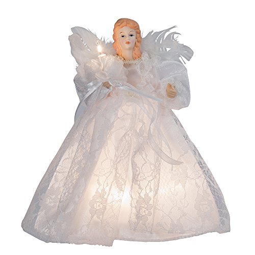 Kurt Adler 10-Light 9-Inch White Angel Treetop #TOP1