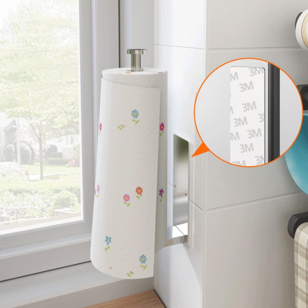 Facile Porta Asciugamani da Parete portasciugamani in Acciaio Inox Supporto Carta in Acciaio Inox Distributore di Tessuto Senza punzoni for la Cucina Cling Storage Dispenser di fazzoletti