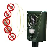 Retoo Ultraschallabwehr, Tierabwehrgerät, Tiervertreiber, Batteriebetrieb, Katzenschreck, Tierabwehr, Ultraschall Abwehr, Multifrequenz Gerät 16-60 kHz, IPX4, gegen Katzen, Hunde, Marder