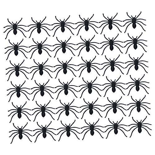 ABOOFAN 150 Piezas Decoración De Simulación De Araña Negra Mini Arañas Falsas De Plástico para Halloween De Juguete para Hacer Tú Mismo para Decoración De Fiesta