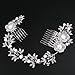 Tinksky Wedding Bridal Headpiece Hair Comb Pearl Crystal Flower Leaf Hair Clip Side Comb Pin