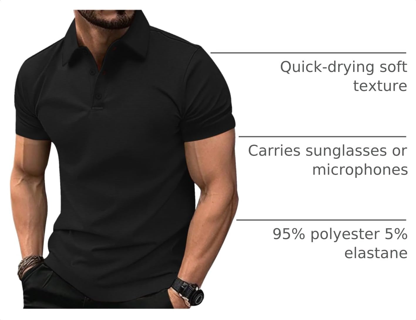 ZITY Mens Polo Shirts Short Sleeve Performance Moisture Wicking Golf Shirt
