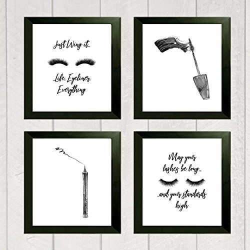Set de cuatro impresiones de arte de pared de maquillaje