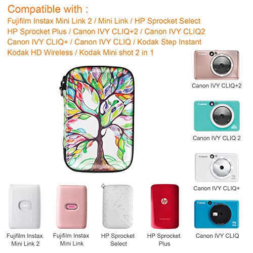 Fintie Case For Fujifilm Instax Mini Link 2 Printer, Hp Sprocket Select/Plus, Canon Ivy Cliq/Cliq+/Cliq2/Cliq+2 Instant Camera Printer - Shockproof Hard Shell Carrying Case, Love Tree #TOP1