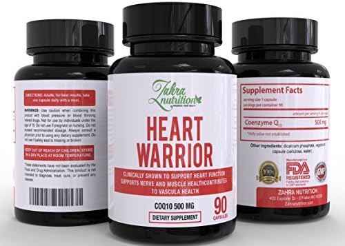 Zahra Nutrition Powerful COQ10 Higher Coenzyme Q10 Absorption Than Normal COQ10-500mg Maximum Strength Supplement - 90 Day Supply 90 Hard Coated Capsule Tablets