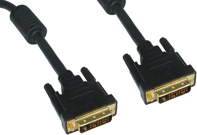 World of Data 1m DVI Cable - 24k Gold Plated - Video Lead - For HDTV including Plasma, LCD, LED, 3D - Dual Link - 24+1 pins