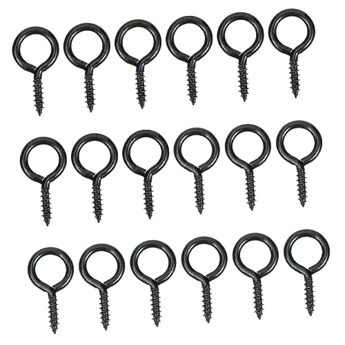 DECORNIJIA 30 piezas Tornillos Autorroscantes con Anillo Negro para Colgar Gancho Metálico Resistente para Interiores y Exteriores Fácil Instalación para Organización de Hogar y Almacenaje