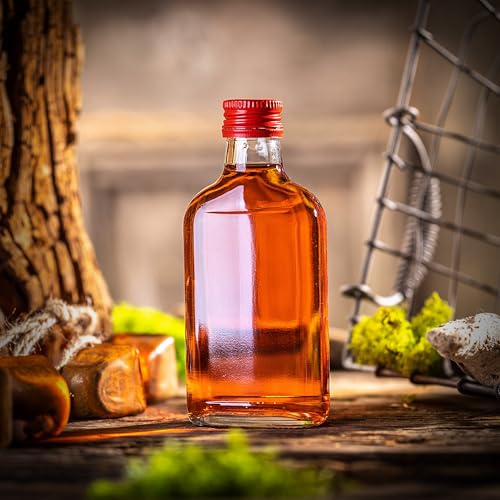 KADAX 5er Set Flachmann 200ml, kleine Glasflaschen mit Schraubverschluss, Fläschchen, leere Flaschen zum Befüllen, mini Likörflaschen… – Ansicht 2