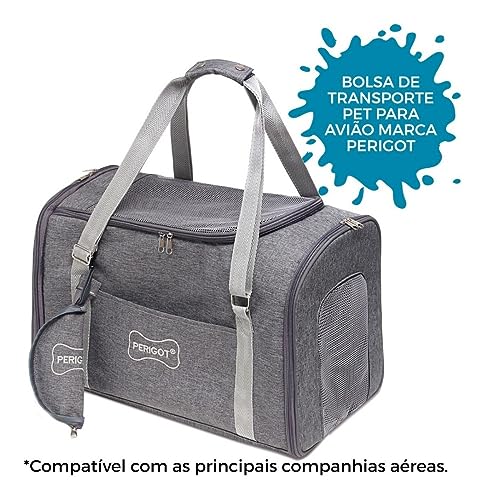 Kit Bolsa Pet de Transporte e Bebedouro Portatil Luxo Passeios Viagens Avião Carro para Cães Gatos P