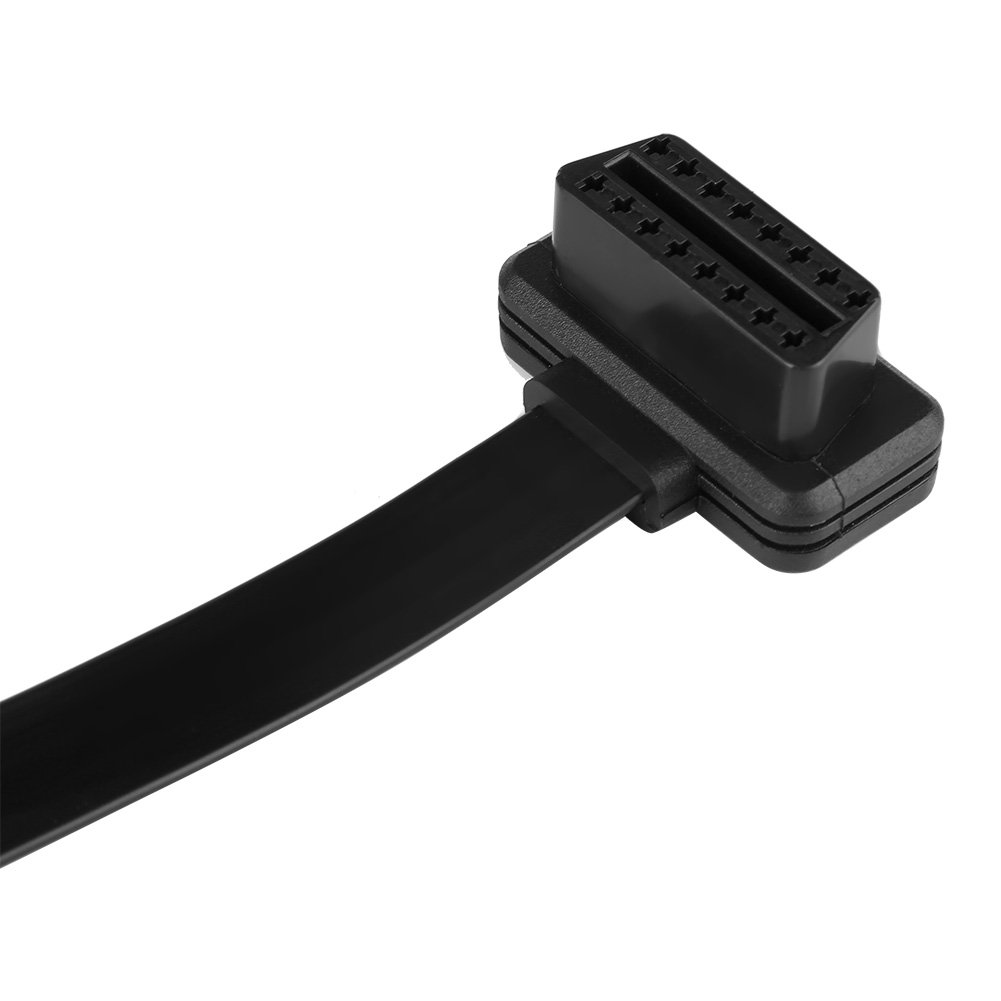 Qiilu Adapter rozgałęźnika OBD2, 16-pinowy męski na żeński przedłużacz OBD2 złącze adaptera z włącznikiem/wyłącznikiem