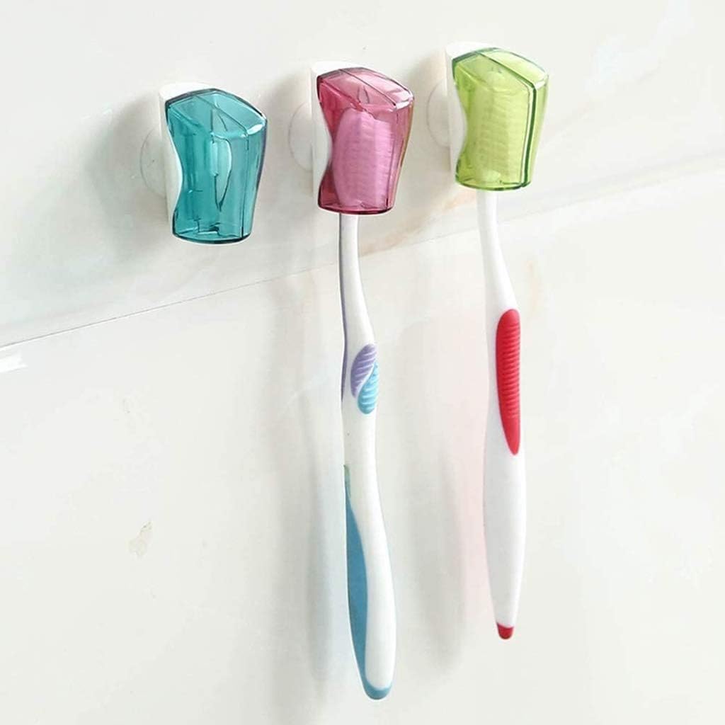 3 Sets of Portable Travel Toothbrush Box with Suction Cup, Toothbrush Storage Box, Outdoor Toothbrush Cover, Brush Protection Cover