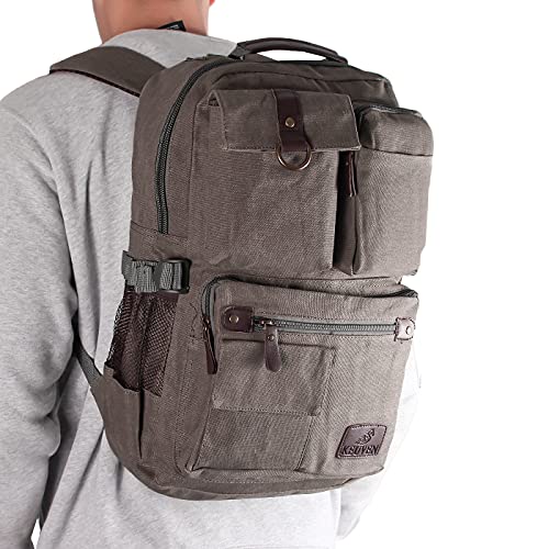 Mochila Feminina Masculina Escolar Grande Lona Notebook 17 (Marrom)