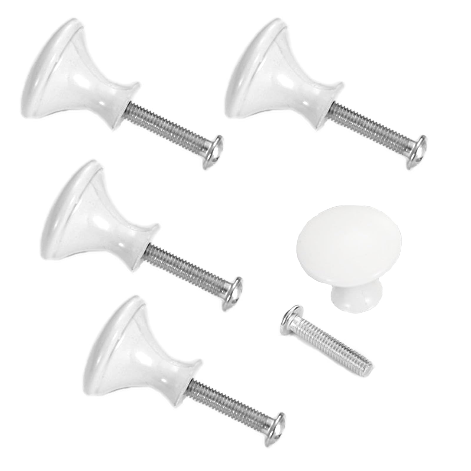 4 Pack Brushed Nickel Cabinet Knobs, White
