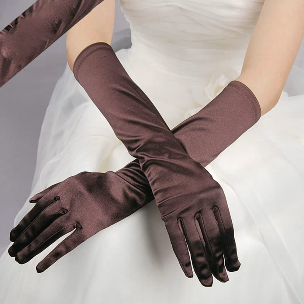 Classic Women's Gloves, Medium Long, Elastic Elegant 1920s Style Evening Gloves, Satin Gloves - Image 2