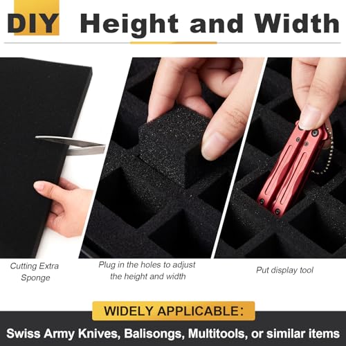 Image of Bucherry 72 Folding Knife Case Waterproof Pocket Knife Holder Hard Sided Knives Storage Box Lockable Protective Travel Storage Organizer for Folding Knives Collection